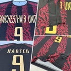 Custom Black Vegas Gold-Red Sublimation Soccer Uniform Jersey photo 5