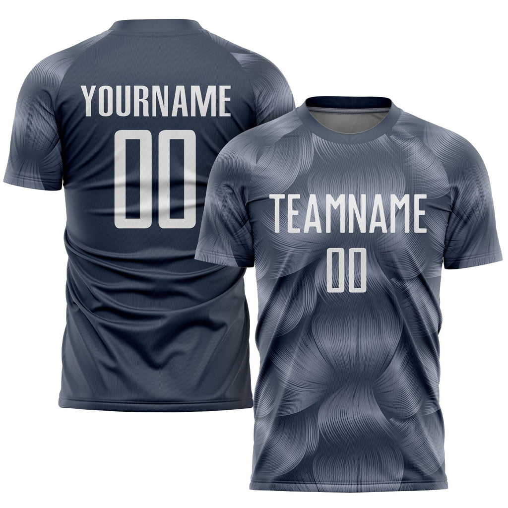 Custom Steel Gray White Sublimation Soccer Uniform Jersey photo 1