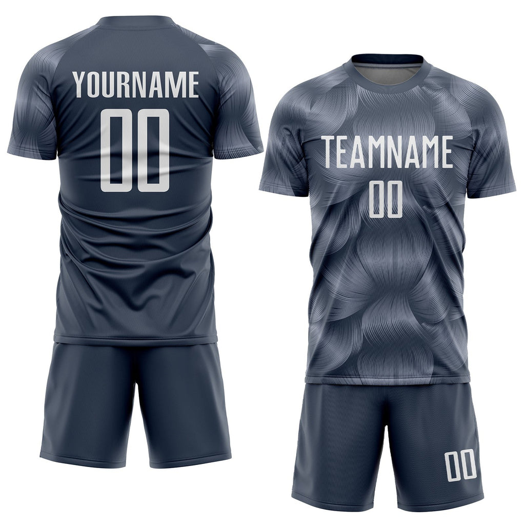 Custom Steel Gray White Sublimation Soccer Uniform Jersey photo 2