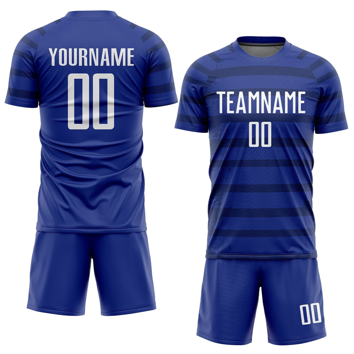Custom Royal White-Navy Sublimation Soccer Uniform Jersey photo 2