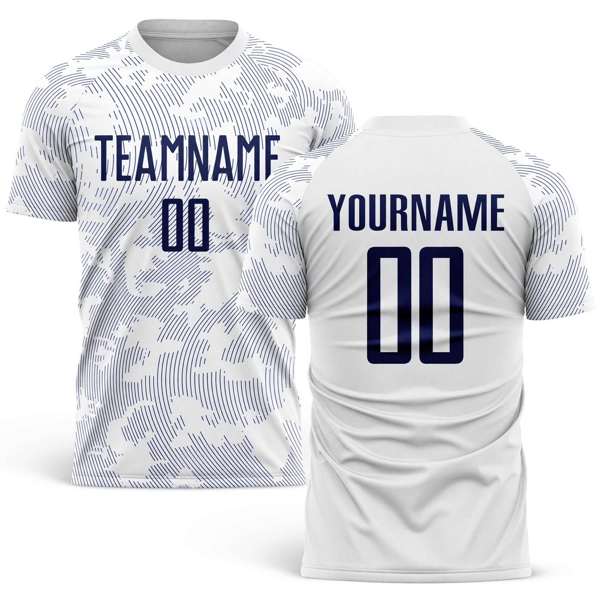 Custom White Navy Sublimation Soccer Uniform Jersey