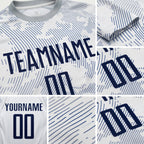 Custom White Navy Sublimation Soccer Uniform Jersey detail