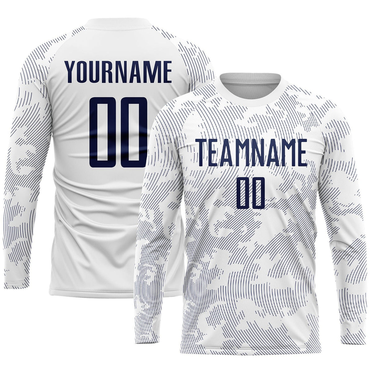 Custom White Navy Sublimation Soccer Uniform Jersey photo 1
