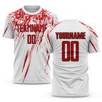 Custom White Red-Black Sublimation Soccer Uniform Jersey