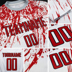 Custom White Red-Black Sublimation Soccer Uniform Jersey detail