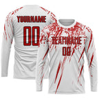 Custom White Red-Black Sublimation Soccer Uniform Jersey photo 1