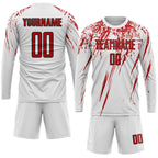 Custom White Red-Black Sublimation Soccer Uniform Jersey photo 2
