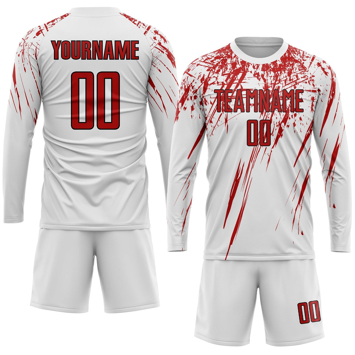 Custom White Red-Black Sublimation Soccer Uniform Jersey photo 2