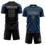 Custom Royal Black-White Sublimation Soccer Uniform Jersey photo 2