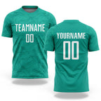 Custom Aqua White Sublimation Soccer Uniform Jersey