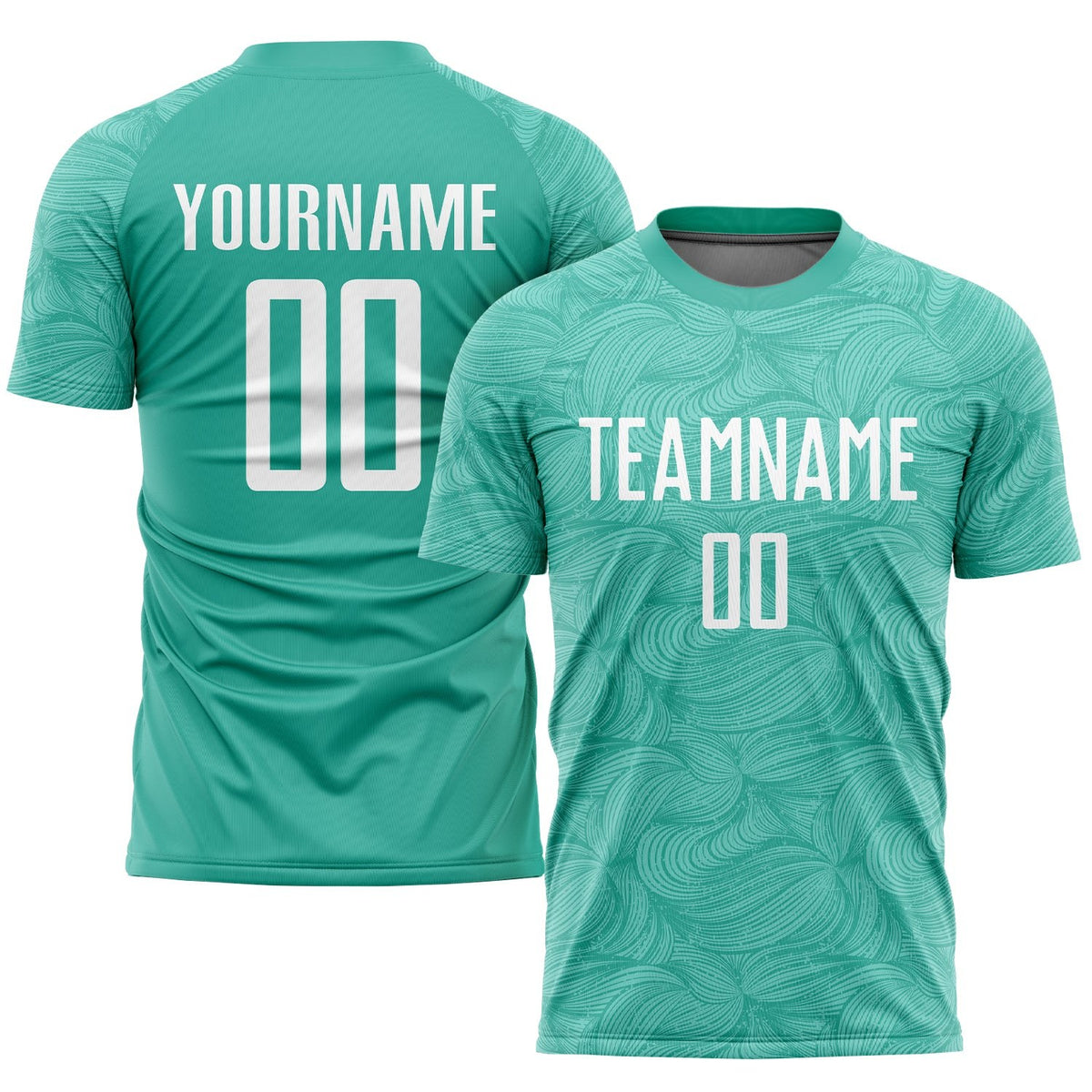 Custom Aqua White Sublimation Soccer Uniform Jersey photo 1