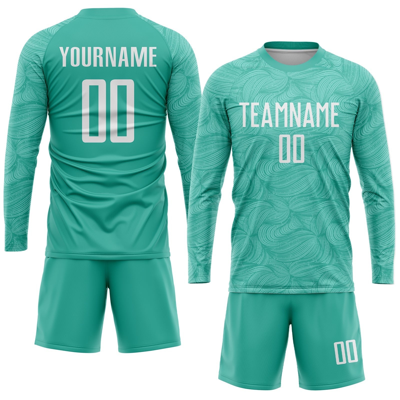 Custom Aqua White Sublimation Soccer Uniform Jersey photo 3