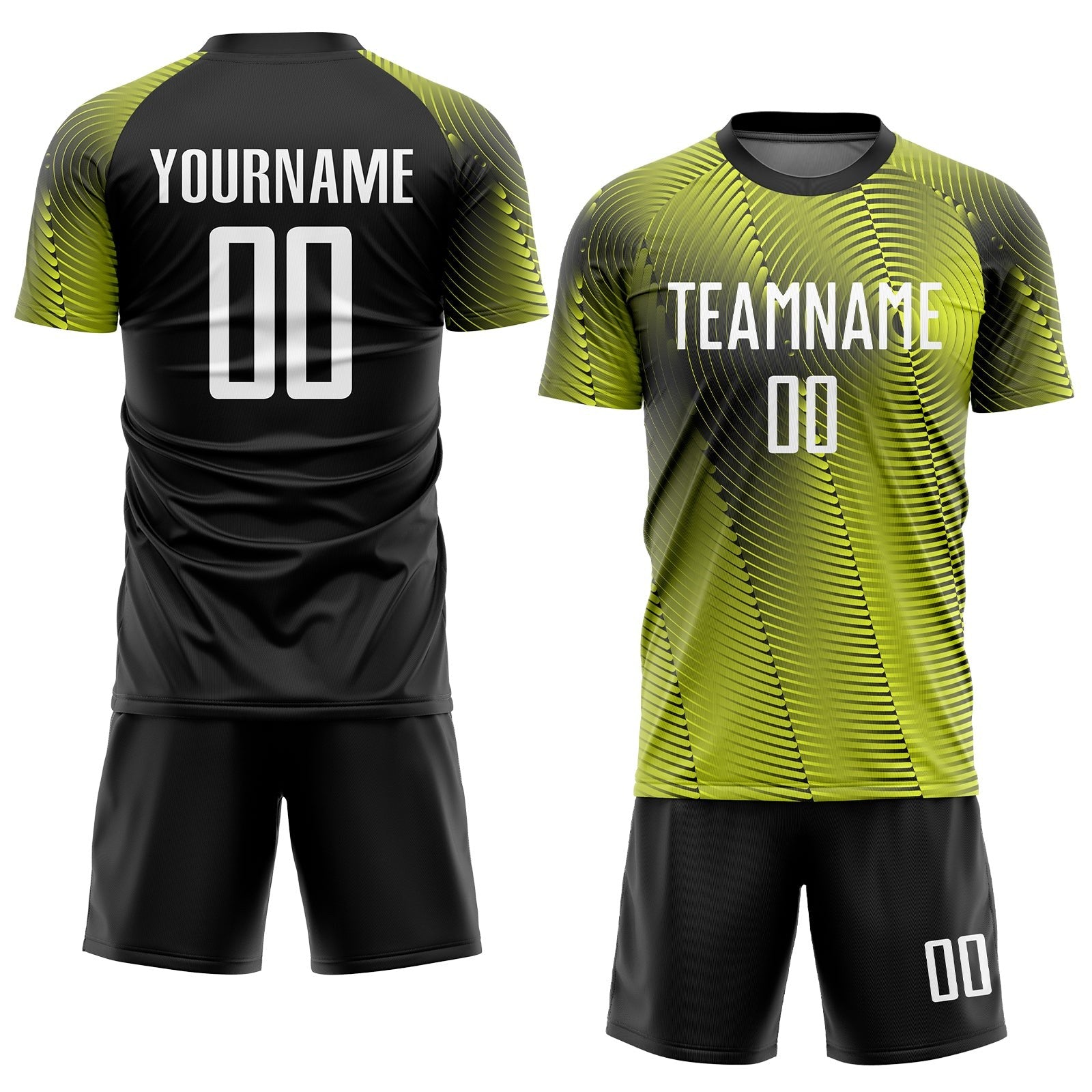 Custom Gold White-Black Sublimation Soccer Uniform Jersey photo 2