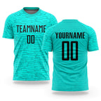 Custom Aqua Black Sublimation Soccer Uniform Jersey