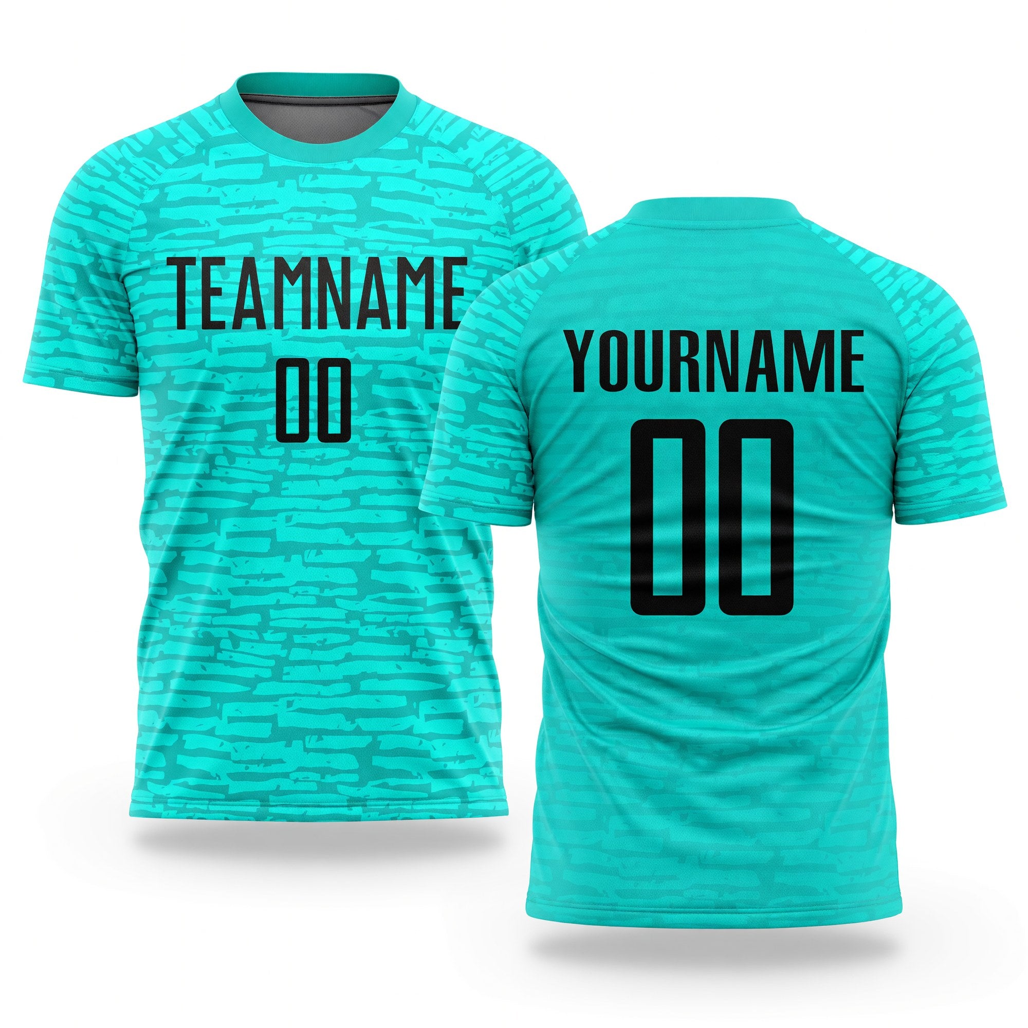 Custom Aqua Black Sublimation Soccer Uniform Jersey