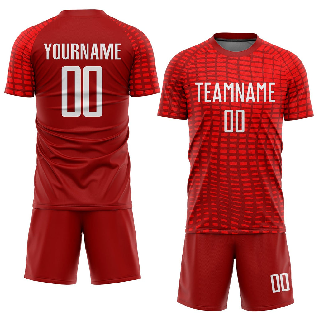 Custom Red White Sublimation Soccer Uniform Jersey photo 2