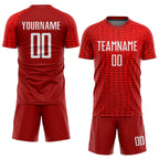 Custom Red White Sublimation Soccer Uniform Jersey photo 2