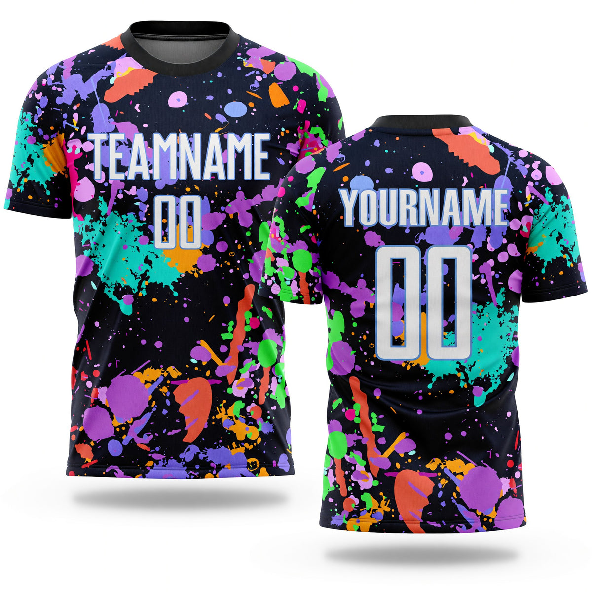 Custom Graffiti Pattern White-Light Blue Sublimation Soccer Uniform Jersey
