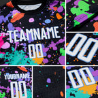 Custom Graffiti Pattern White-Light Blue Sublimation Soccer Uniform Jersey detail