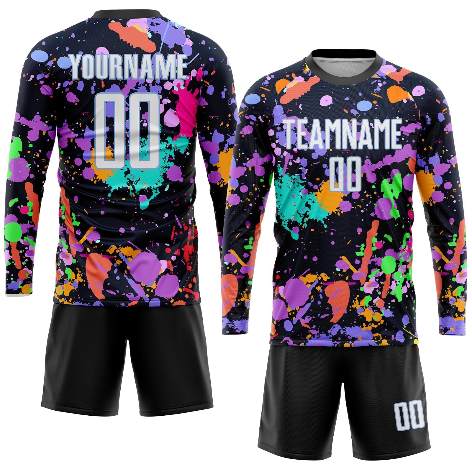 Custom Graffiti Pattern White-Light Blue Sublimation Soccer Uniform Jersey photo 4