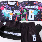 Custom Graffiti Pattern White-Light Blue Sublimation Soccer Uniform Jersey photo 7