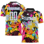 Custom Graffiti Pattern White-Light Blue Sublimation Soccer Uniform Jersey photo 1
