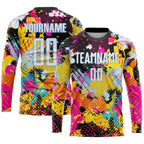Custom Graffiti Pattern White-Light Blue Sublimation Soccer Uniform Jersey photo 3