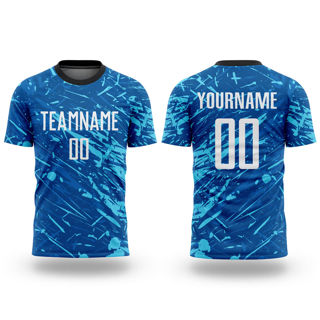 Custom Royal White-Light Blue Sublimation Soccer Uniform Jersey