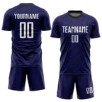Custom Dark Purple White-Black Sublimation Soccer Uniform Jersey photo 2