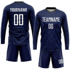 Custom Dark Purple White-Black Sublimation Soccer Uniform Jersey photo 4