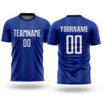Custom Royal White-Navy Sublimation Soccer Uniform Jersey