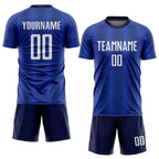 Custom Royal White-Navy Sublimation Soccer Uniform Jersey photo 2