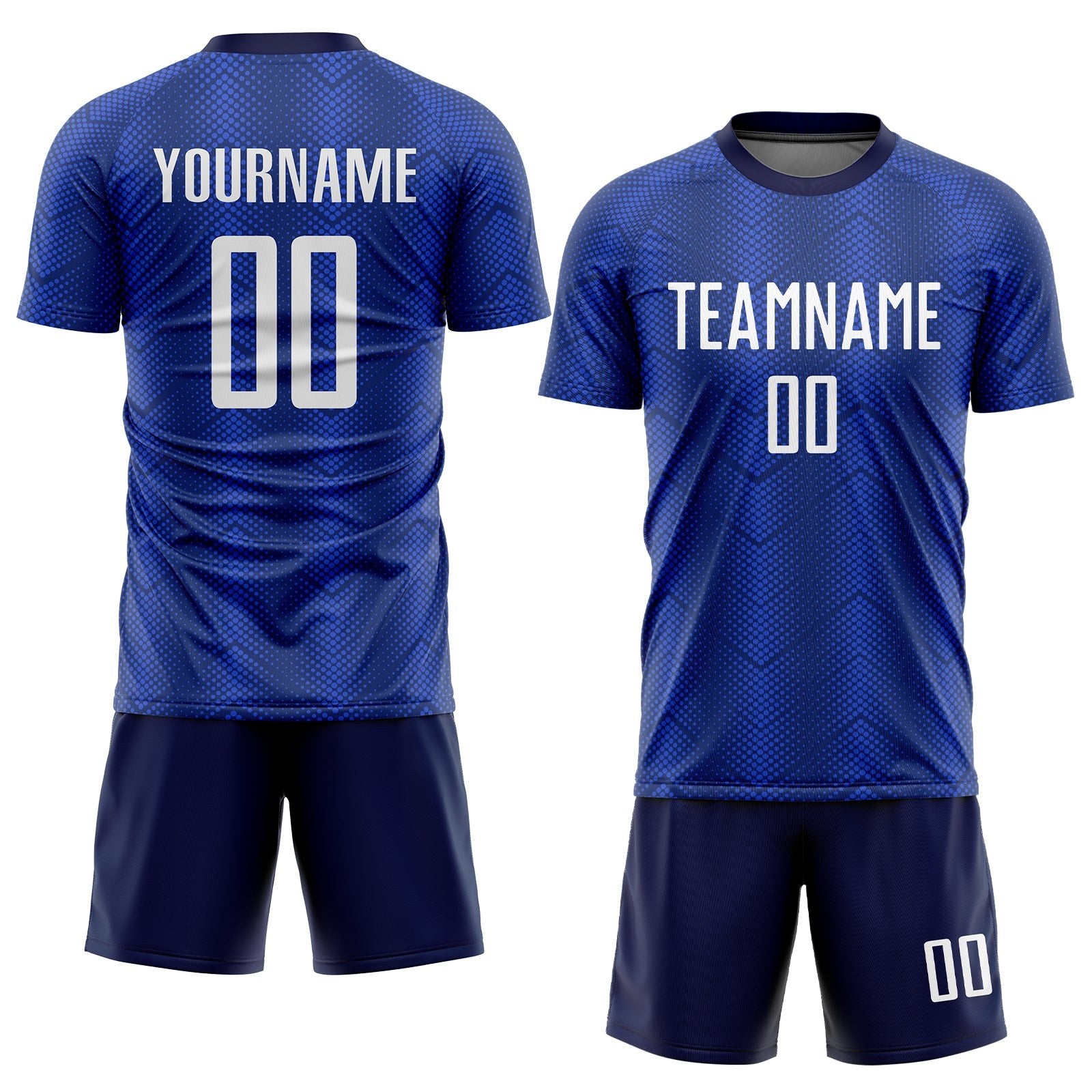 Custom Royal White-Navy Sublimation Soccer Uniform Jersey photo 2