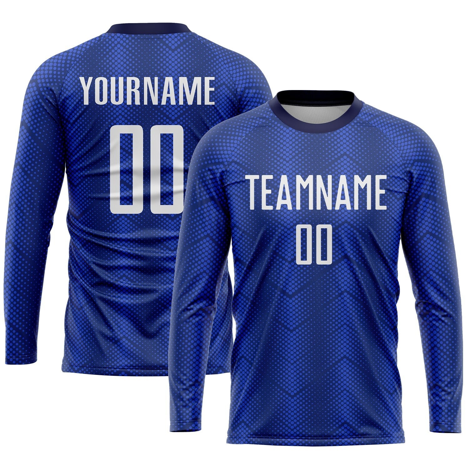 Custom Royal White-Navy Sublimation Soccer Uniform Jersey photo 3