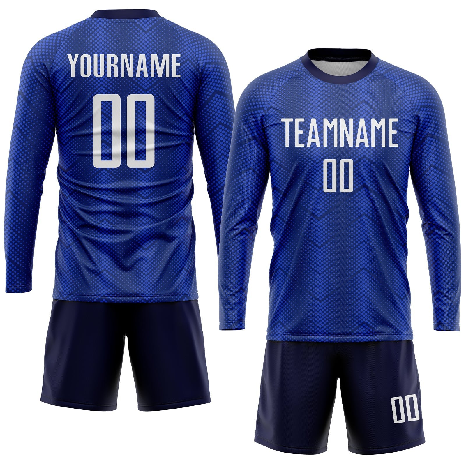 Custom Royal White-Navy Sublimation Soccer Uniform Jersey photo 4