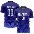 Custom Dark Purple White Royal-Navy Sublimation Soccer Uniform Jersey photo 1