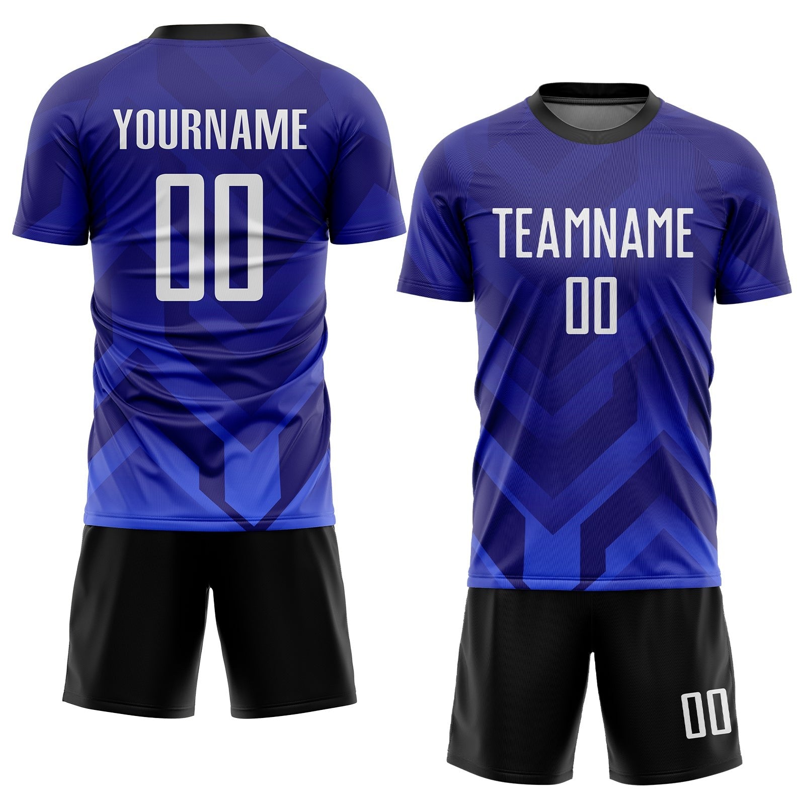 Custom Dark Purple White Royal-Navy Sublimation Soccer Uniform Jersey photo 2