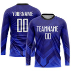 Custom Dark Purple White Royal-Navy Sublimation Soccer Uniform Jersey photo 3