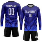Custom Dark Purple White Royal-Navy Sublimation Soccer Uniform Jersey photo 4