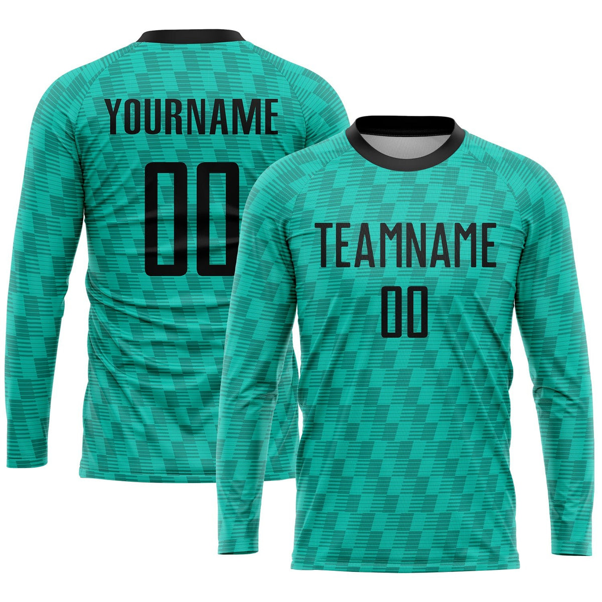 Custom Teal Black Sublimation Soccer Uniform Jersey photo 3
