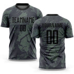 Custom Olive Black Sublimation Salute To Service Soccer Uniform Jersey