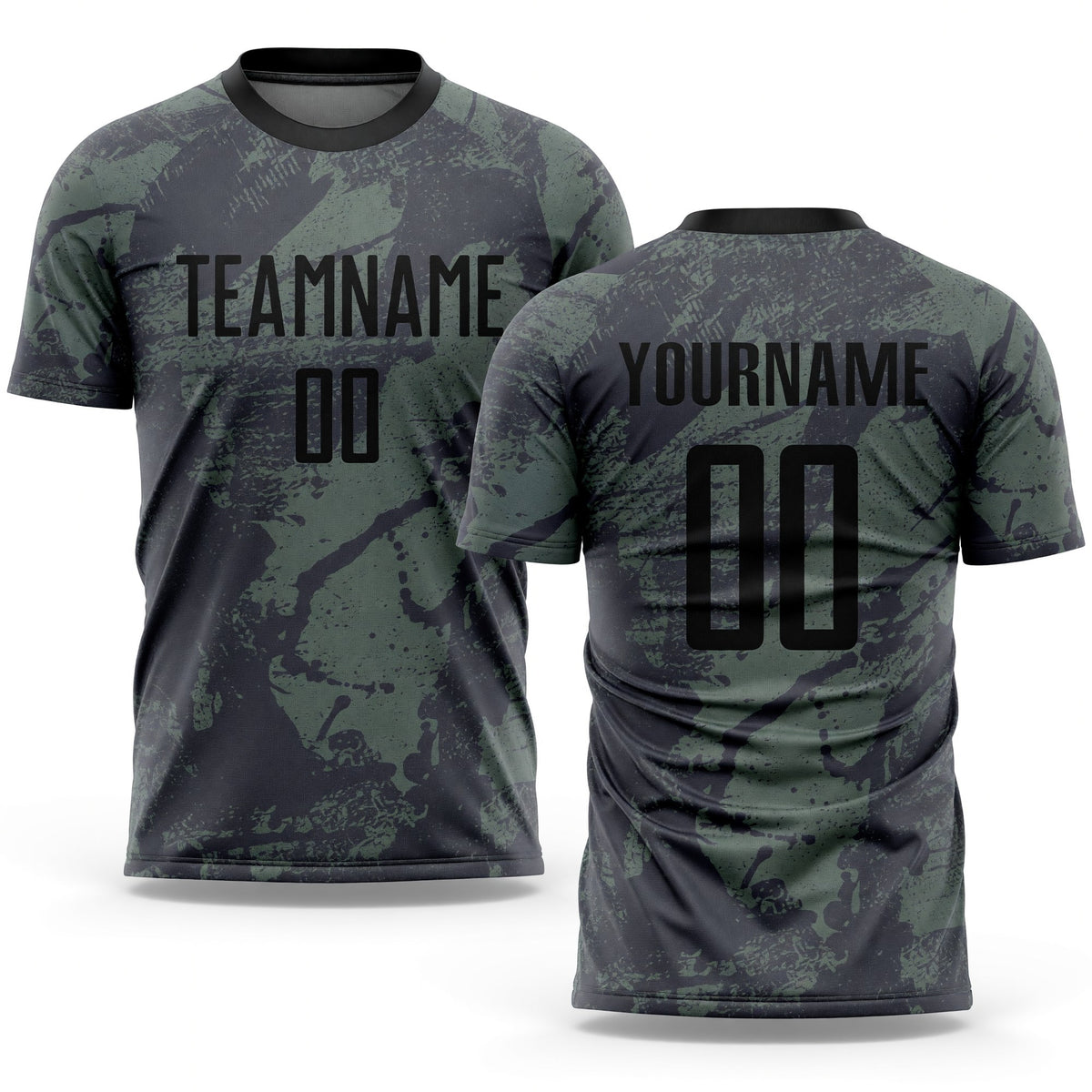 Custom Olive Black Sublimation Salute To Service Soccer Uniform Jersey