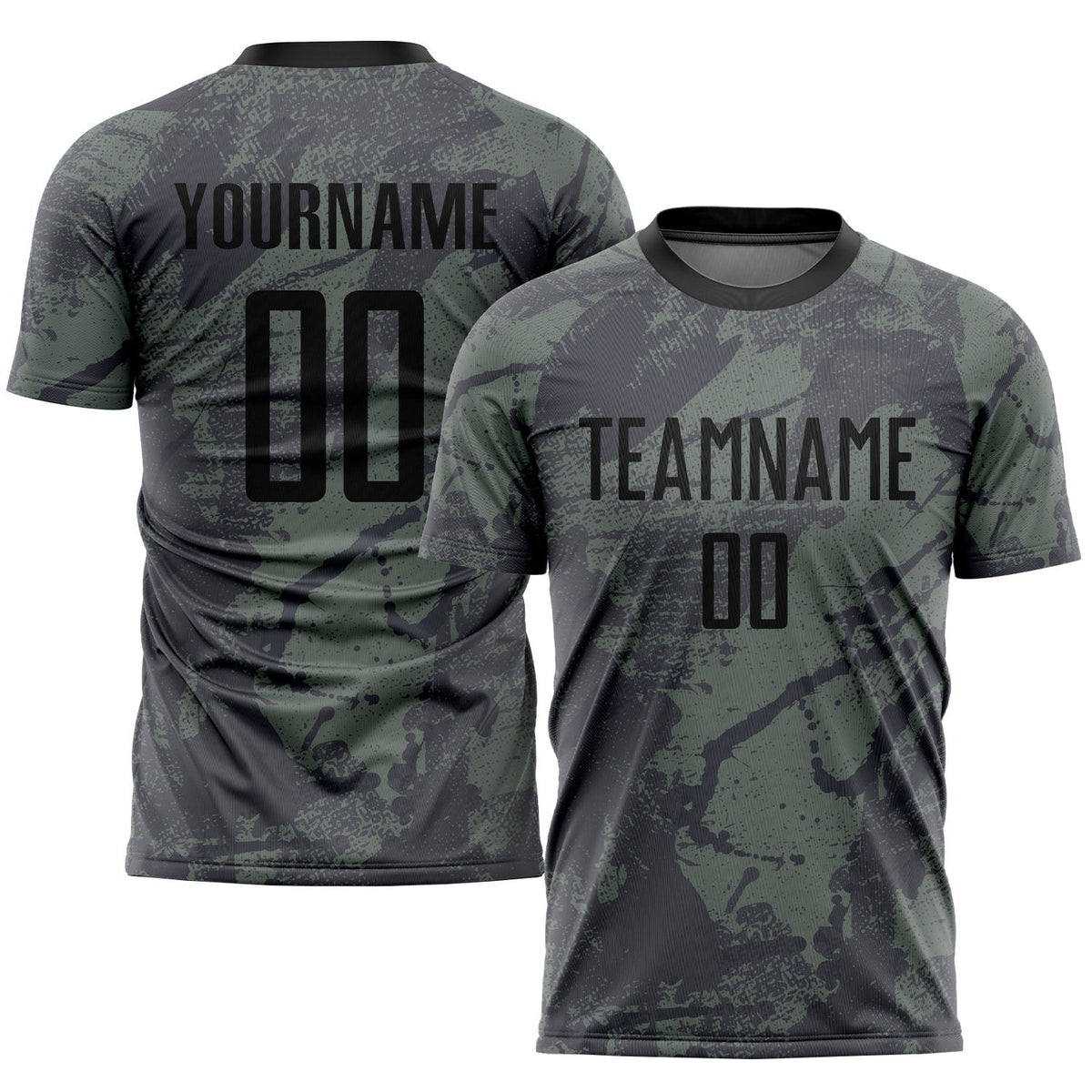 Custom Olive Black Sublimation Salute To Service Soccer Uniform Jersey photo 1