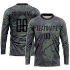 Custom Olive Black Sublimation Salute To Service Soccer Uniform Jersey photo 3
