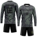 Custom Olive Black Sublimation Salute To Service Soccer Uniform Jersey photo 4