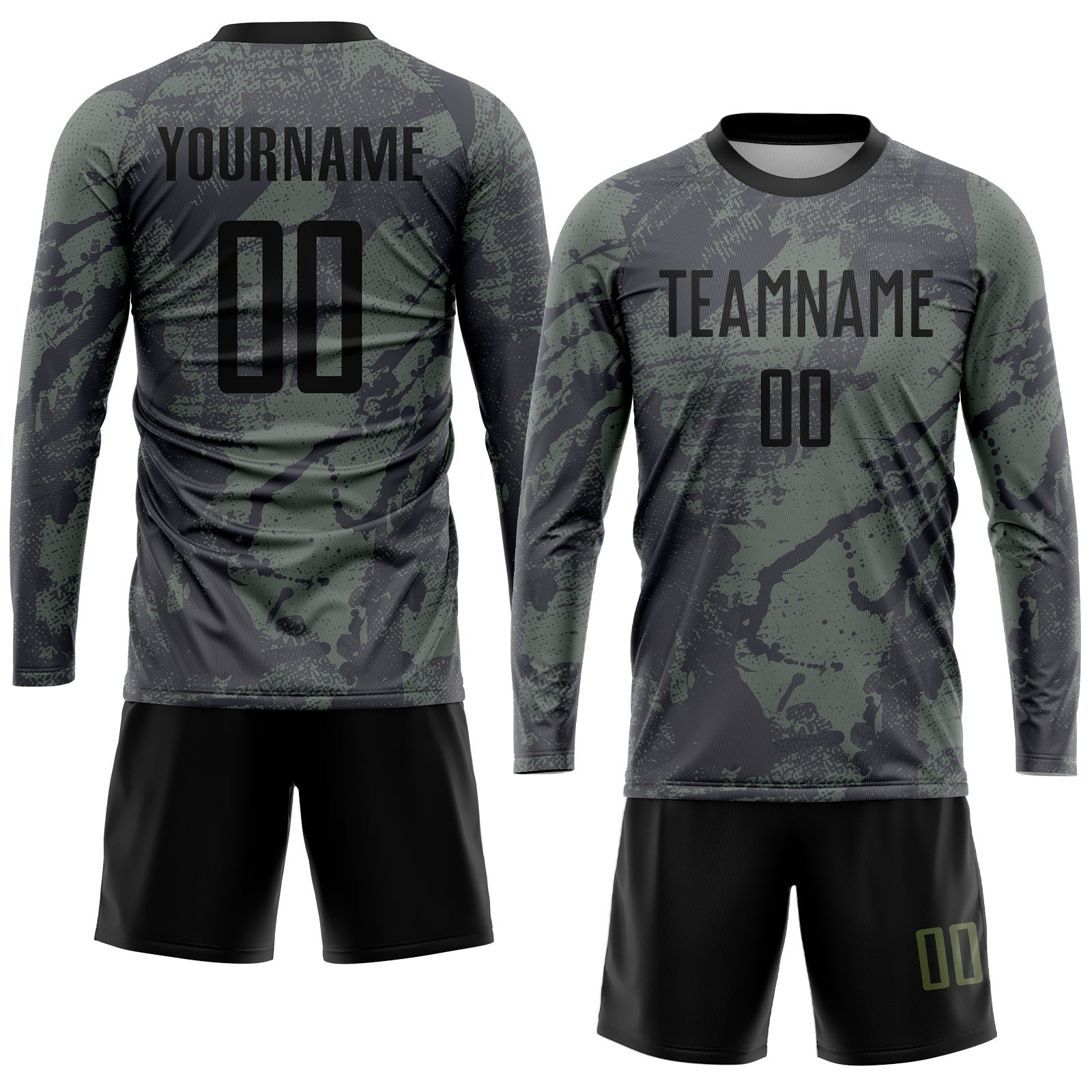 Custom Olive Black Sublimation Salute To Service Soccer Uniform Jersey photo 4