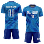 Custom Light Blue White-Royal Sublimation Soccer Uniform Jersey photo 2