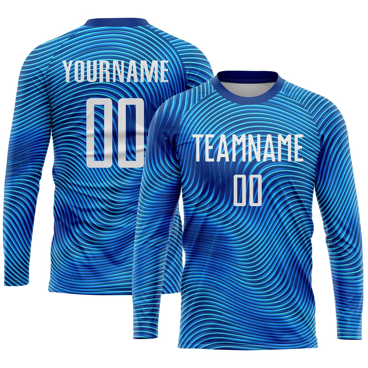 Custom Light Blue White-Royal Sublimation Soccer Uniform Jersey photo 3