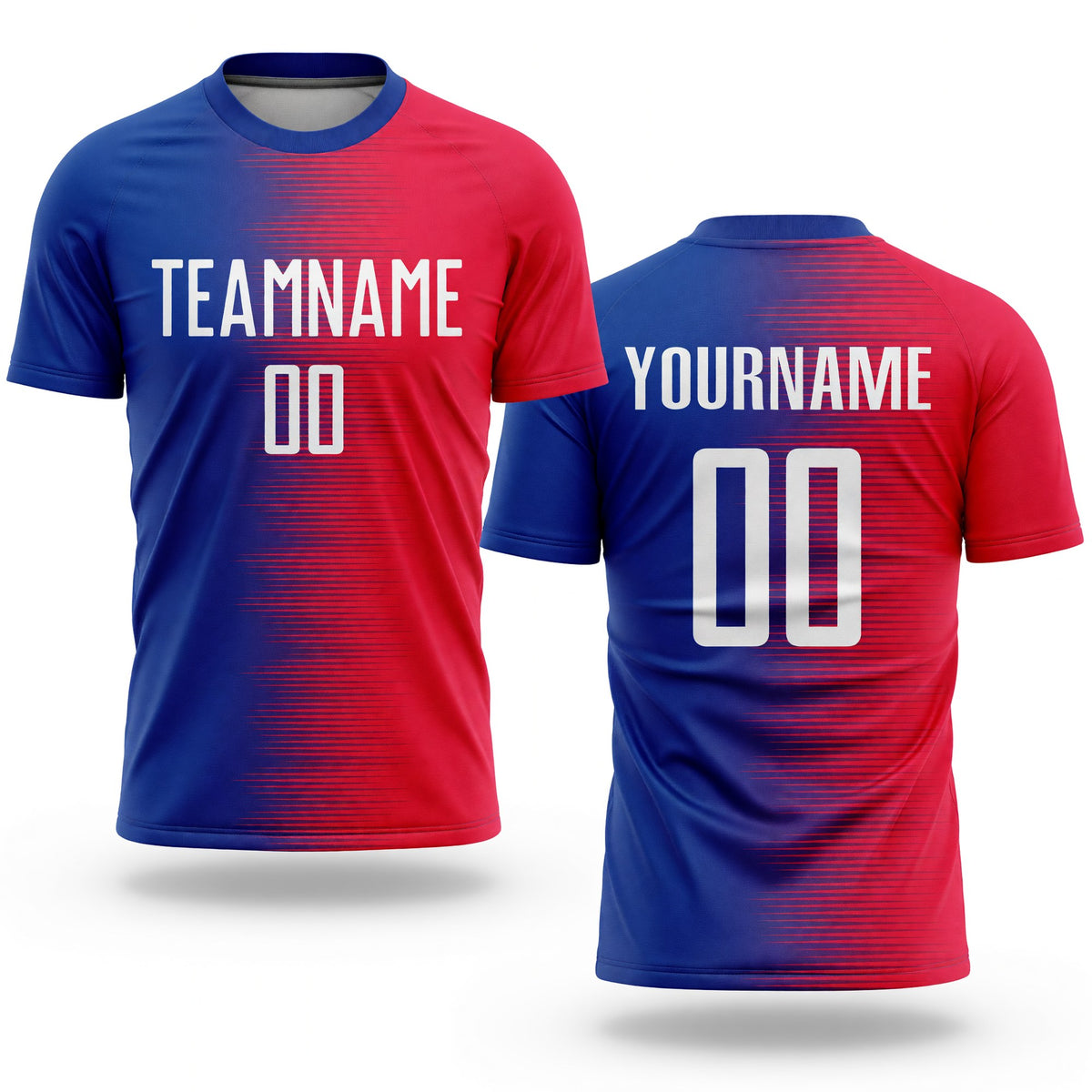 Custom Red White-Royal Sublimation Soccer Uniform Jersey