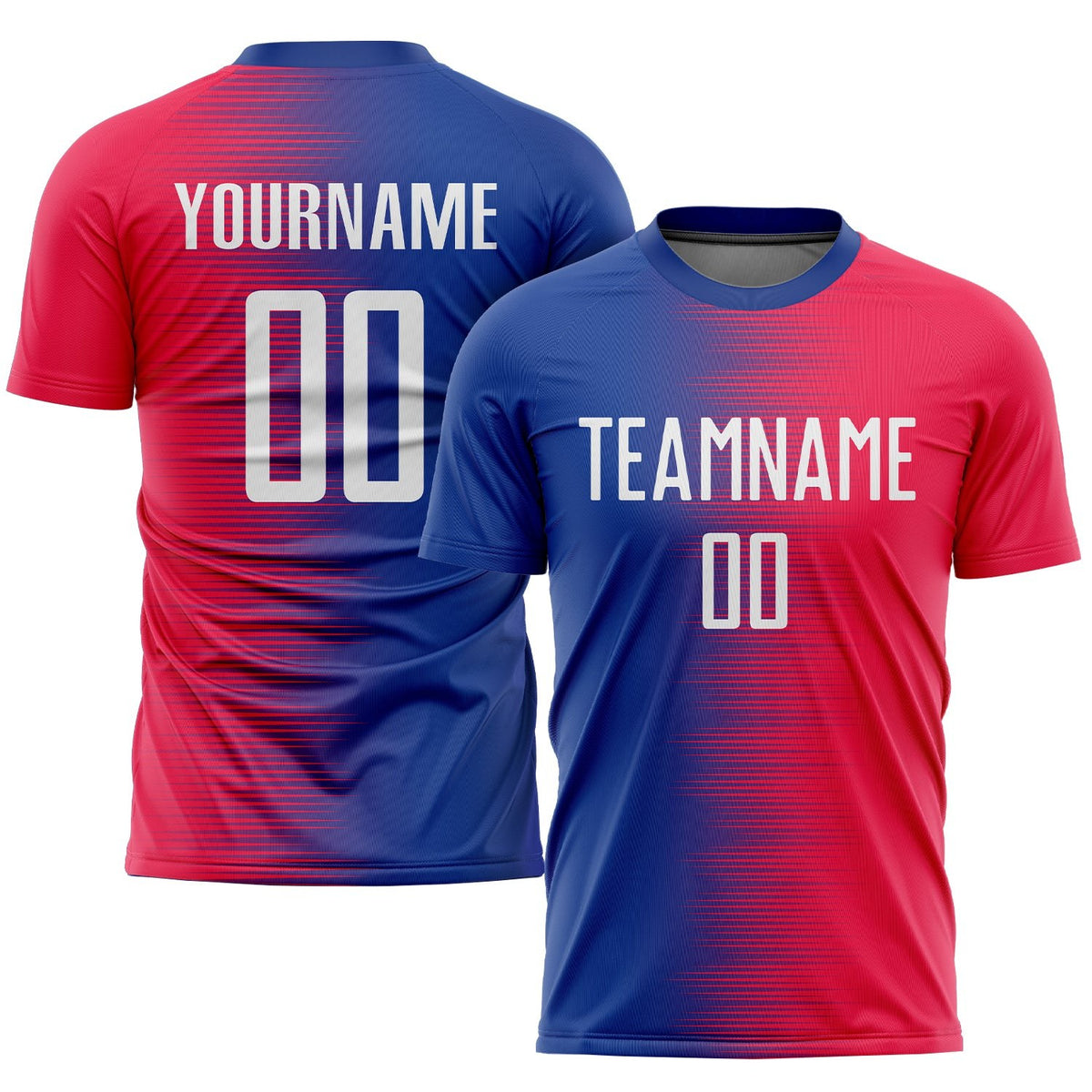 Custom Red White-Royal Sublimation Soccer Uniform Jersey photo 1